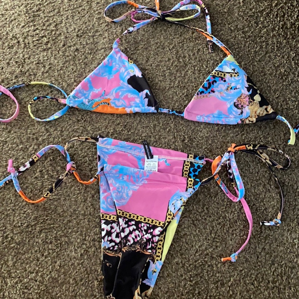 Colorful chained tiger bathing suit